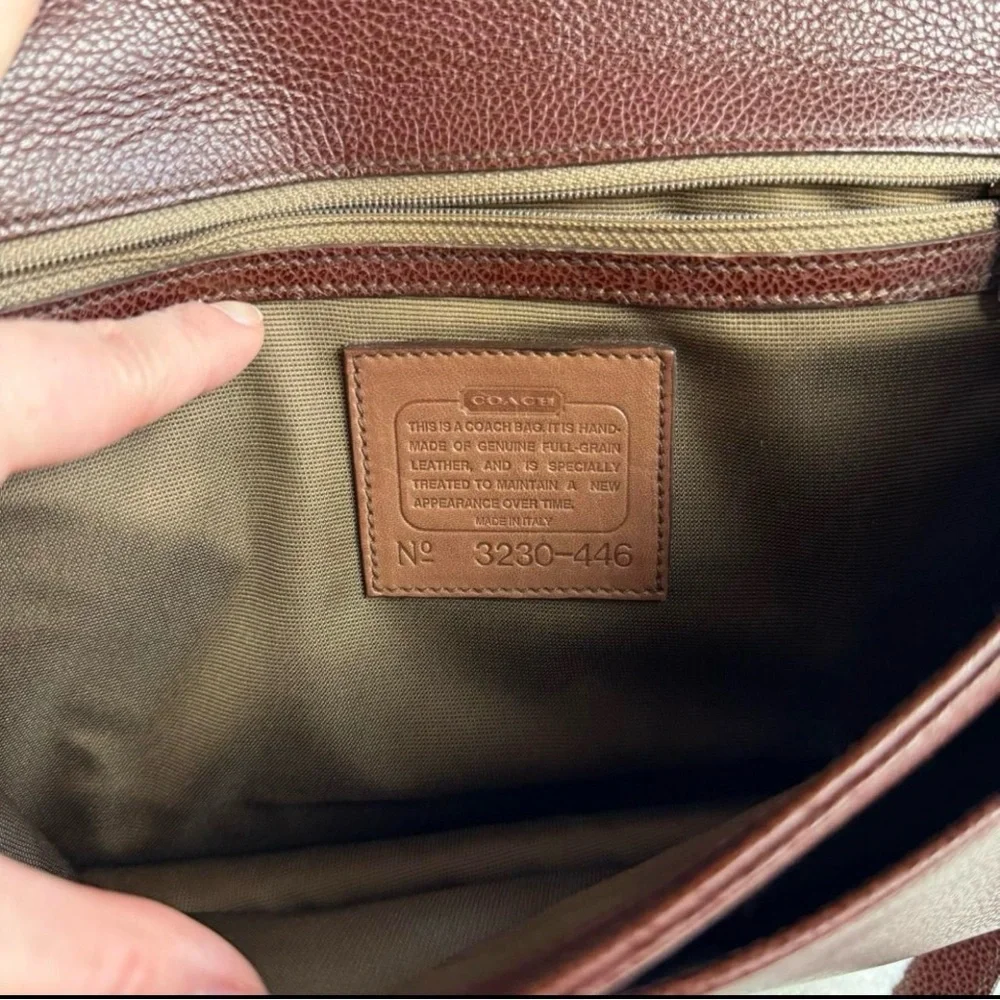 Vintage Coach Madison Royalton Pebbled Leather Maple Brown turn lock ITALY - Picture 7 of 7
